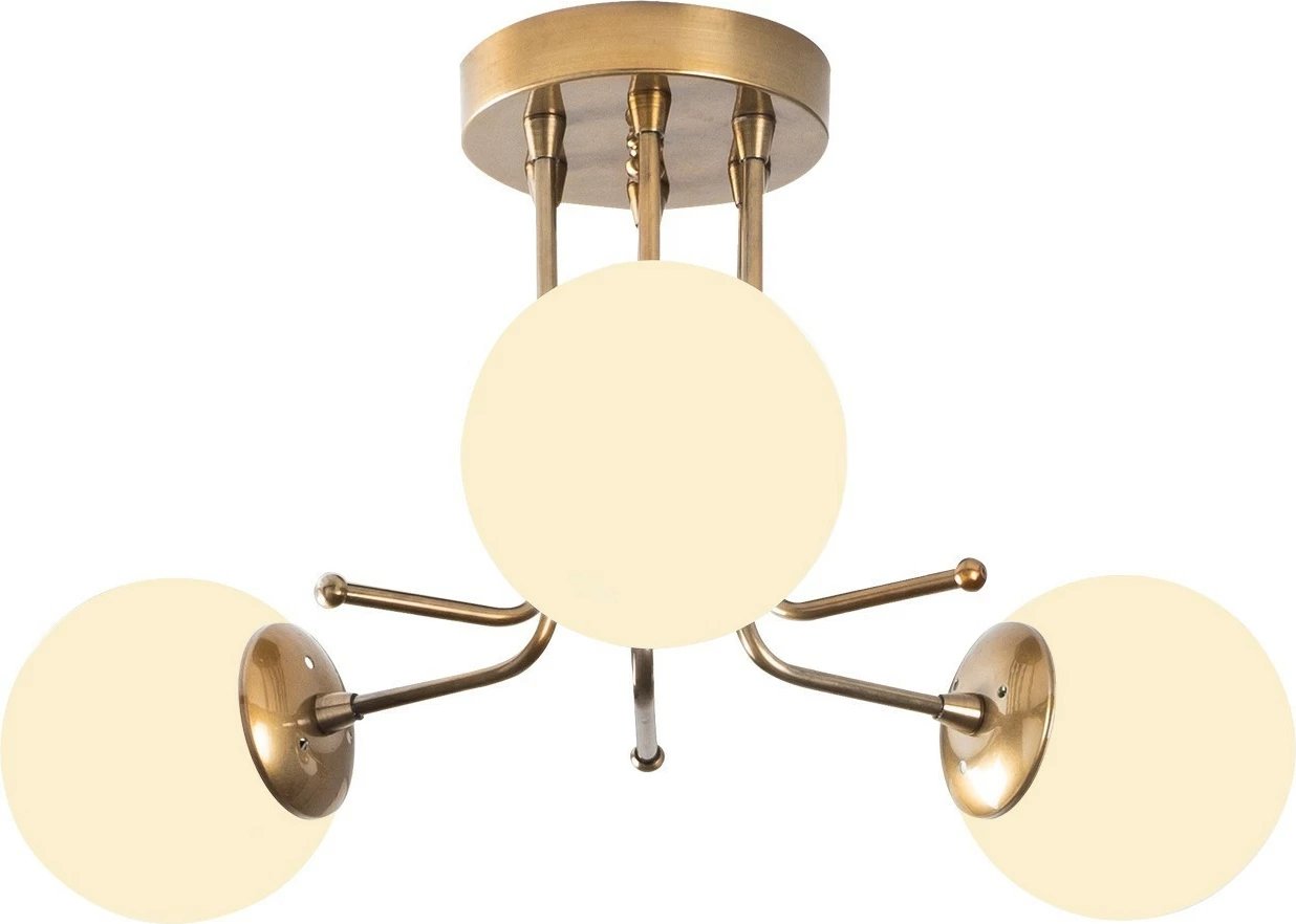 Llambë tavani Opviq Daisy, ngjyrë ari dhe e bardhë, 48x48x34cm, 3 llampa Llambë tavani Opviq Daisy, ngjyrë ari dhe e bardhë, 48x48x34cm, 3 llampa
