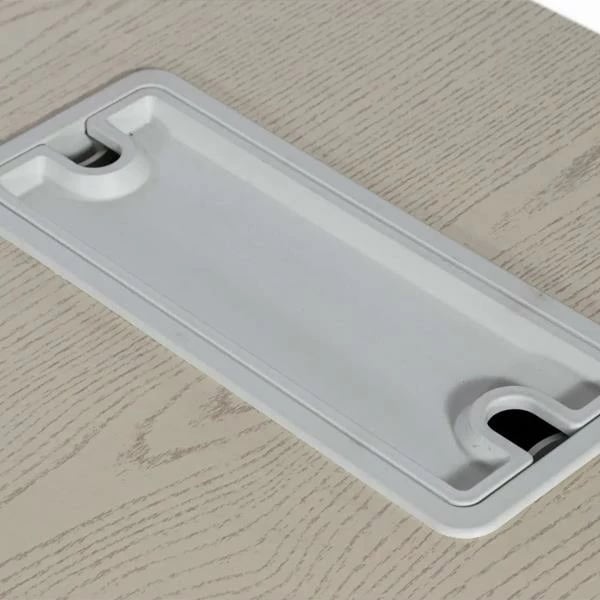 Tavolinë qoshe nextdeco, Y75x120x60-Y64,5x120x40, Ngjyrë e zezë dhe lisi