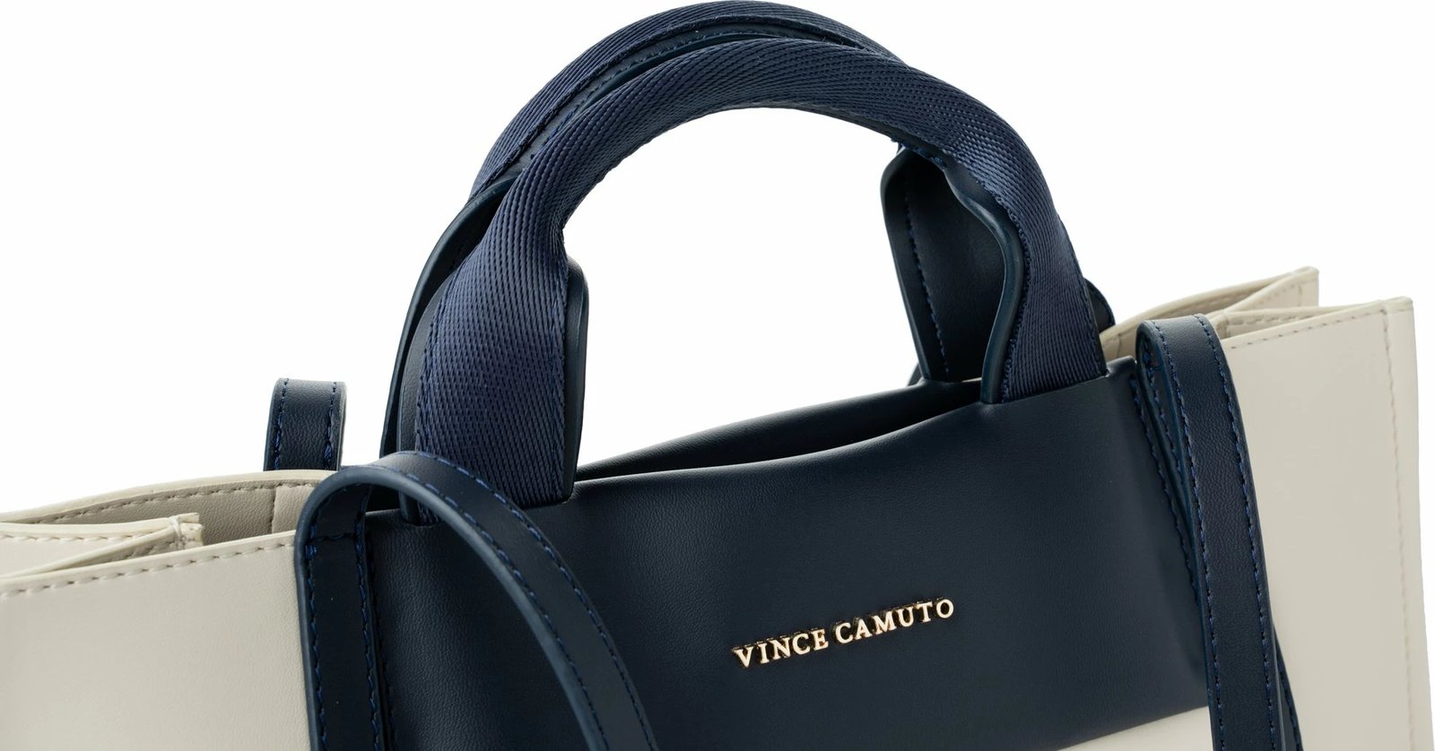 Tote bag Vince Camuto, Umbria, krem dhe kaltër e errët