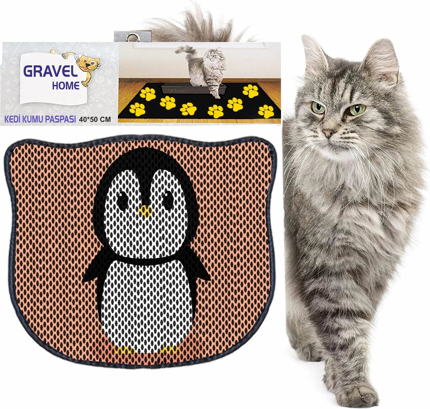 Tapet për rërë mace, shumëngjyrësh, Paws & Whiskers, Kdkafa0075, 40x50cm