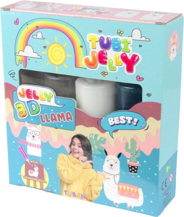 Set kreativ TUBAN Tubi Jelly 3D Llama, 3 ngjyra, për fëmijë