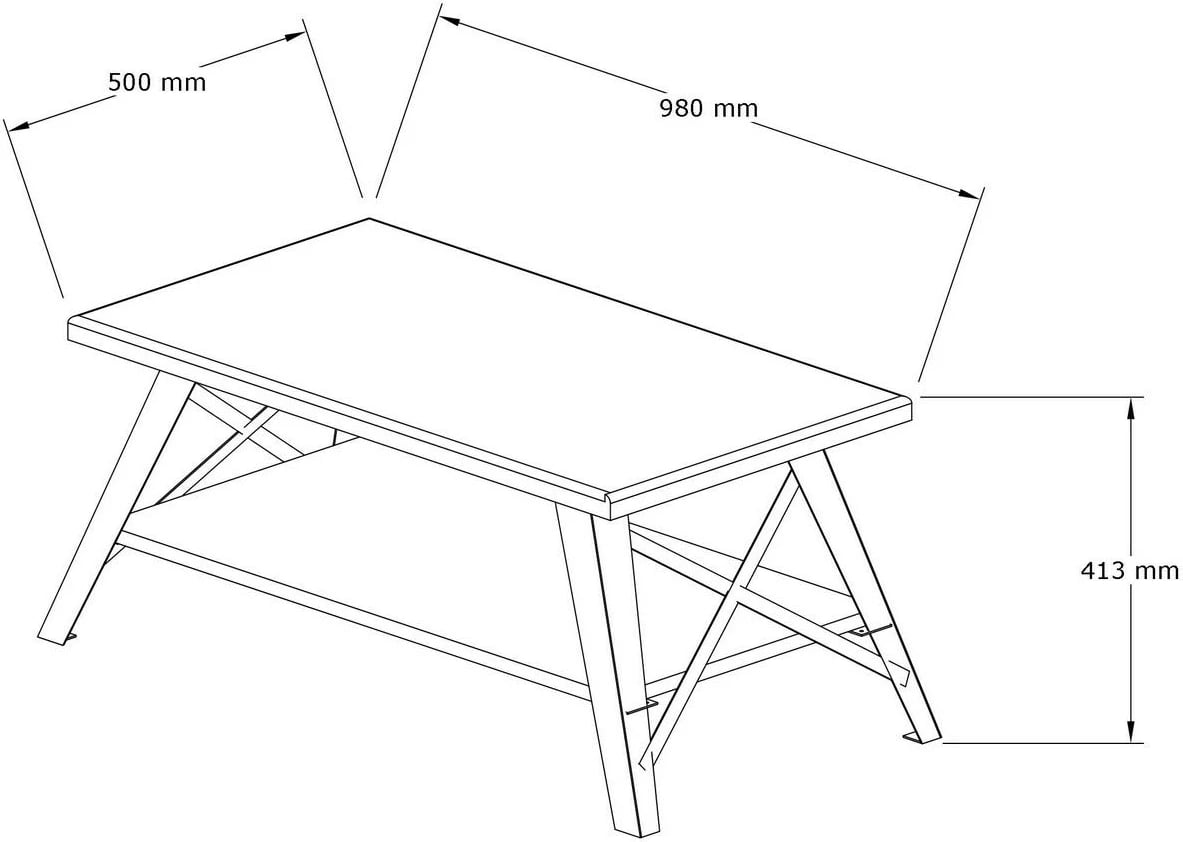 Tavolinë kafeje Skye Decor, konik, ngjyrë arre