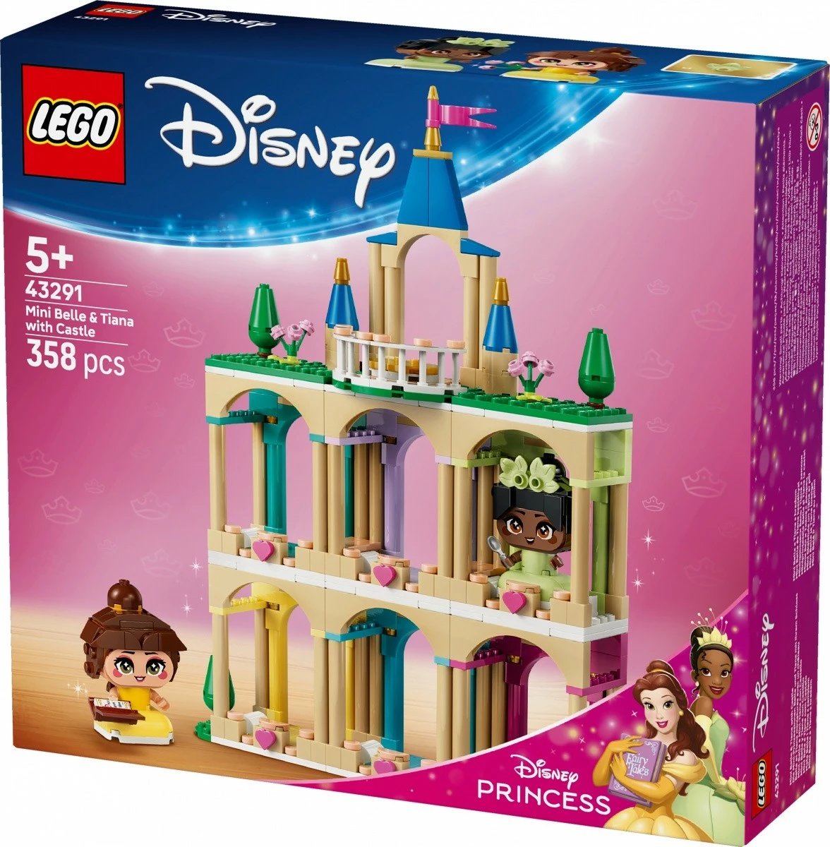 Set ndërtimi LEGO Disney Princess 43291 Mini Belle & Tiana me kështjellë, 358 pjesë, 5+