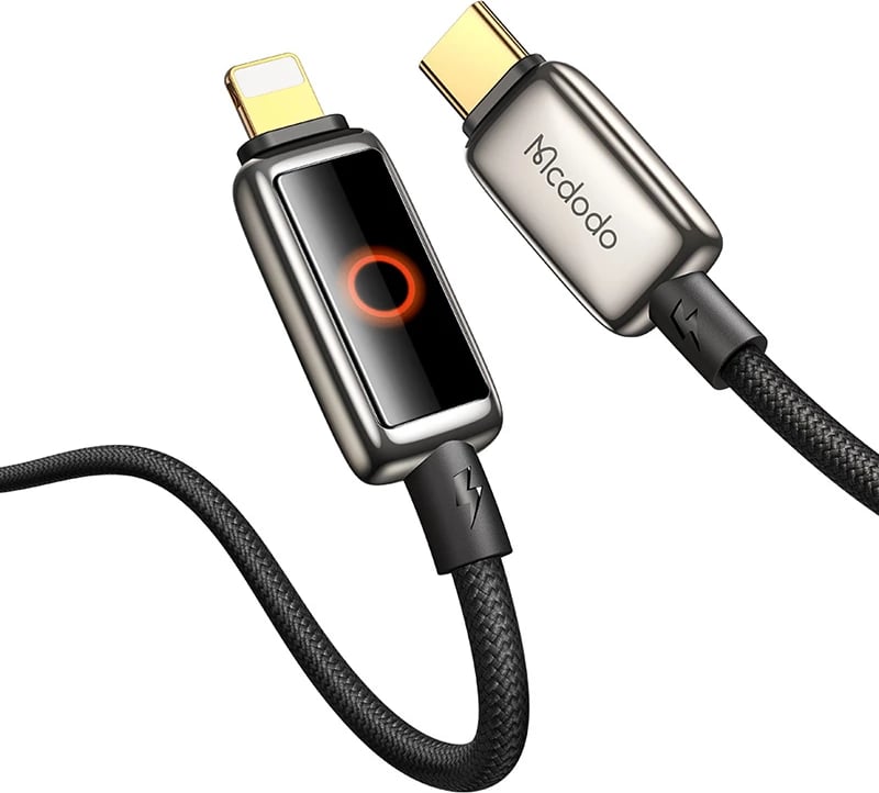 Kabllo USB-C në Lightning Mcdodo CA-6670, 1.2m, e zezë