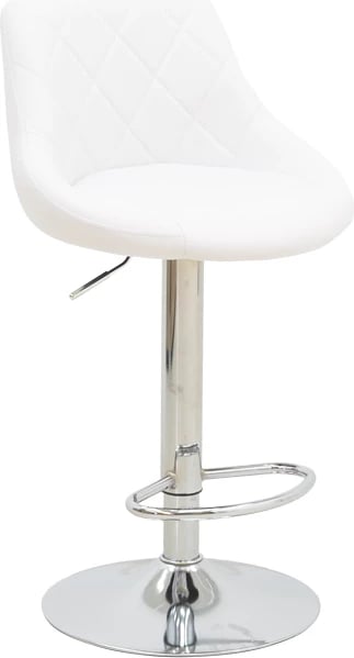 Karrige për bar Boronez, e bardhë, lartësi e rregullueshme, bazë kromi, set prej 2 copë, 47x49x112cm