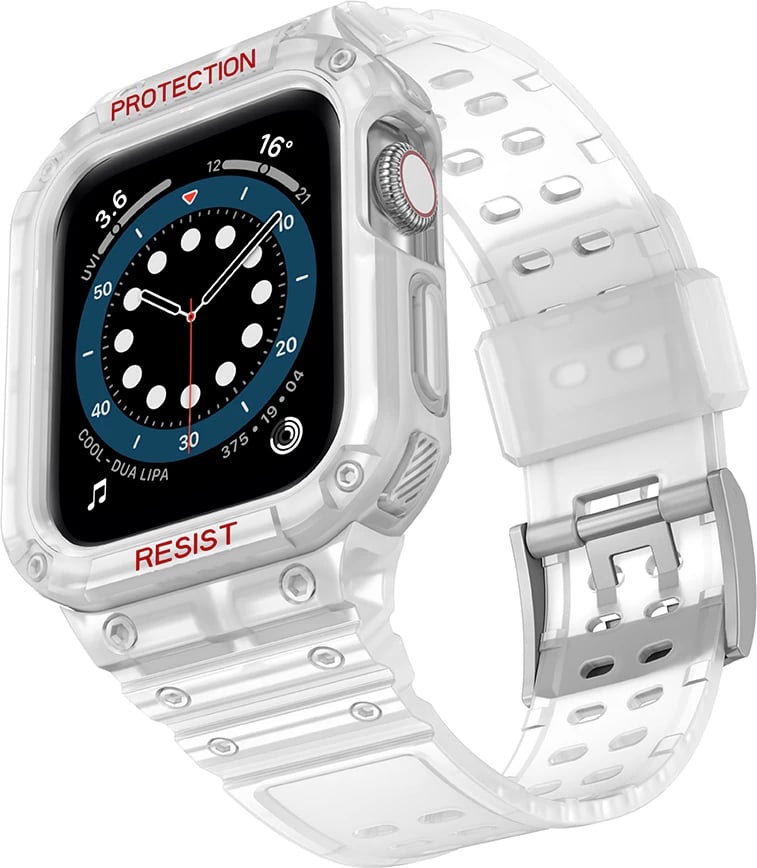 Rrip me kasë mbrojtëse për Apple Watch Hurtel, 41/40/38mm, Transparent