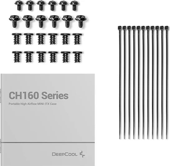 Kasë DEEPCOOL CH160, Small Form Factor (SFF), E zezë