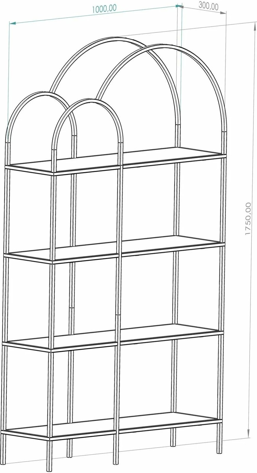 Raft librash Hanah Home, i zi, transparent, Twin