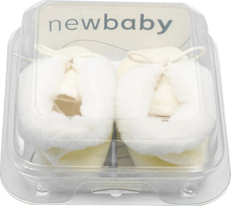 Papuqe dimri për bebe, NEW BABY, 0-3 muaj, shollë e hollë sintetike BPA-free, veshje fleece, bezhë