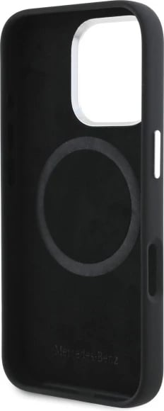 Mbështjellës Mercedes Silicone Vertical Tonal Stripes MagSafe për iPhone 16 Pro Max, Zi