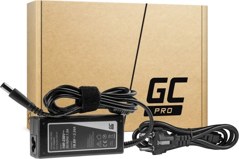 Karikues laptopi Green Cell AD07AP për Dell Inspiron/Vostro, 65W, 19.5V 3.34A, i zi