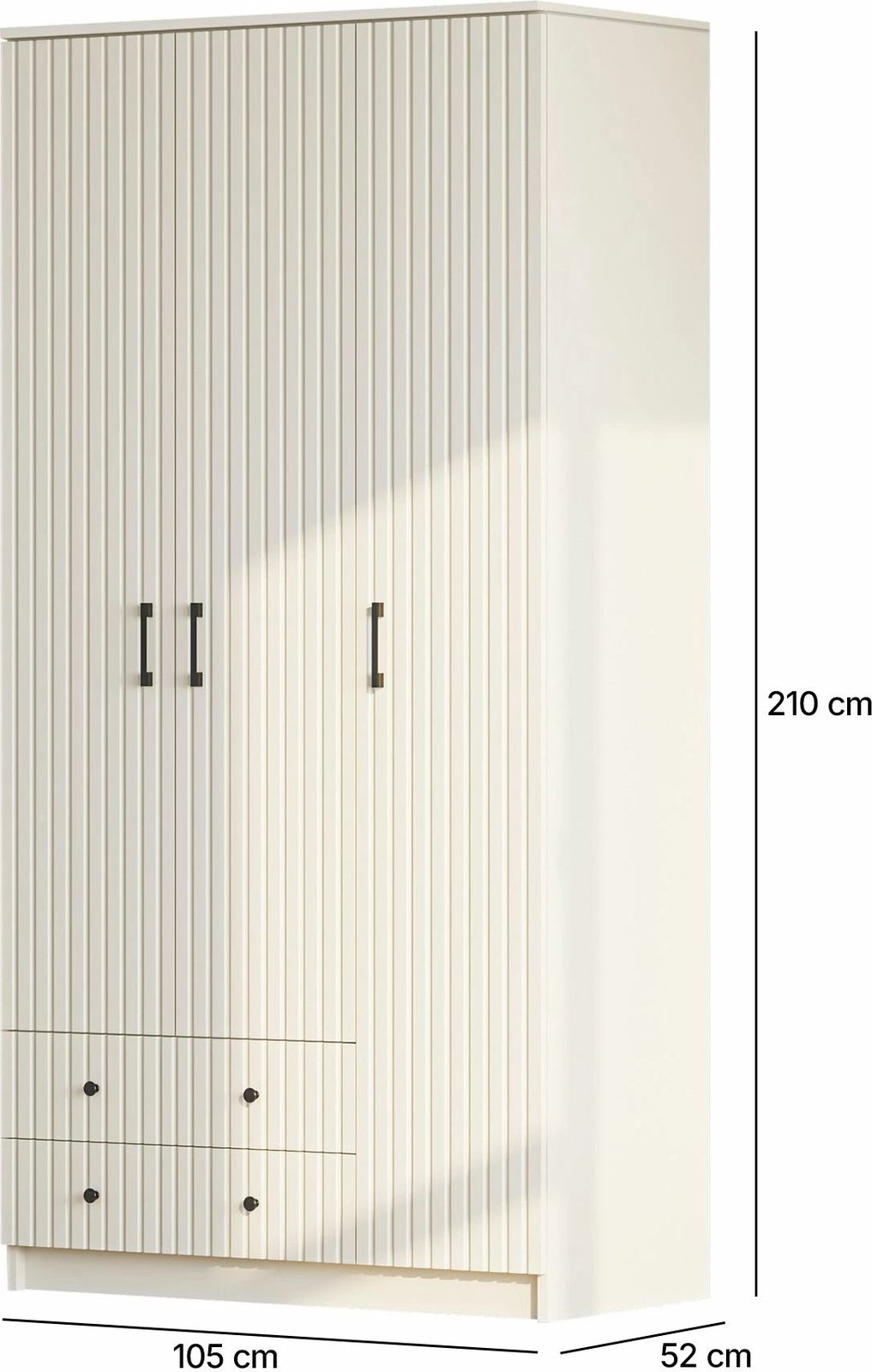 Dollap rrobash Skye Decor, ngjyrë e bardhë matte, RB-185-01