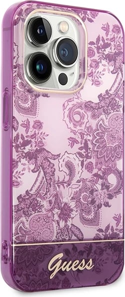 Mbështjellës Guess Porcelain Collection për iPhone 14 Pro Max, fuchsia Mbështjellës Guess Porcelain Collection për iPhone 14 Pro Max, fuchsia