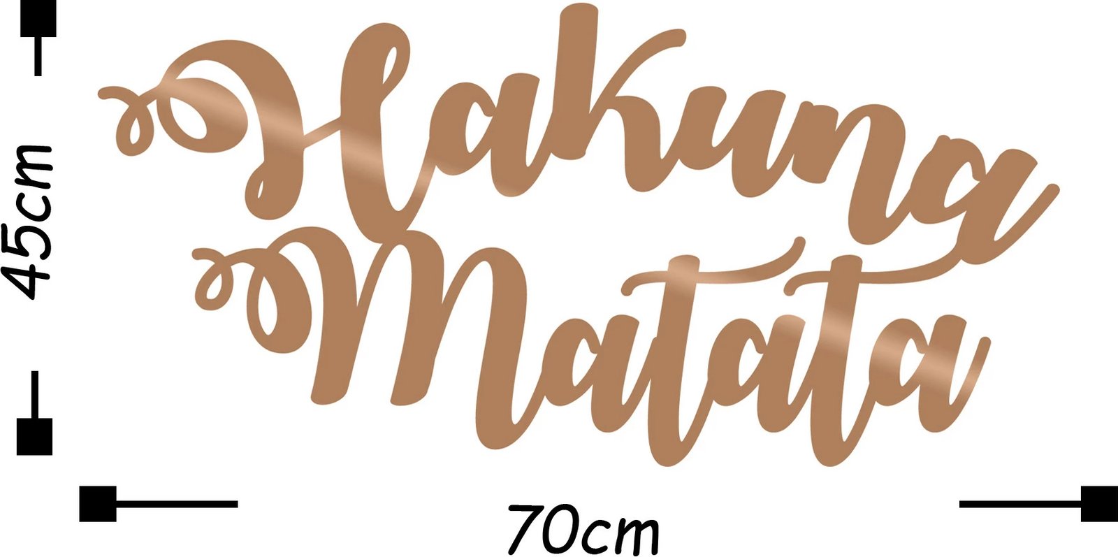 Aksesor dekorativ metalik për mur, Hakuna Matata, ngjyrë bakri