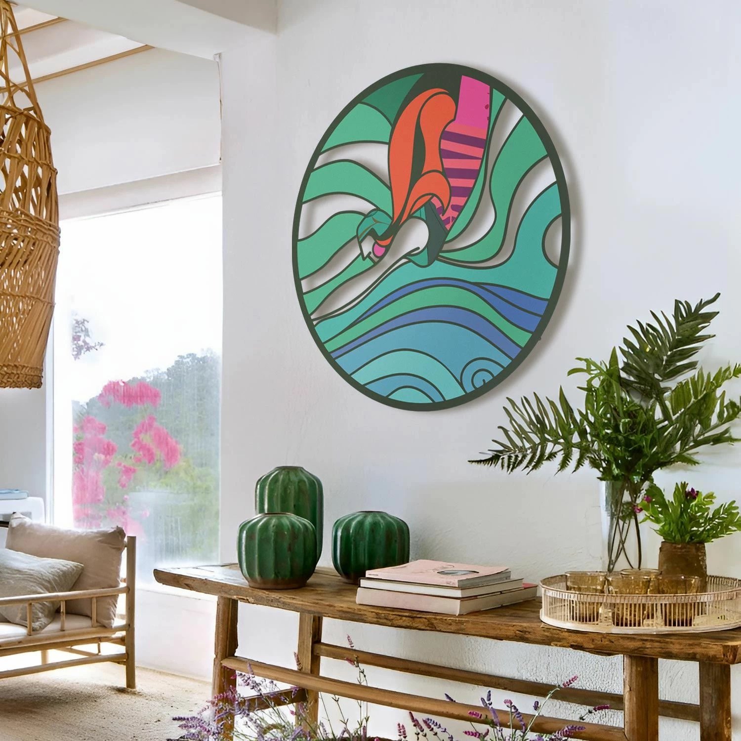 Aksesor dekorativ metalik për mur, Nature’s Melody, Wallity, APT821, 49x49cm