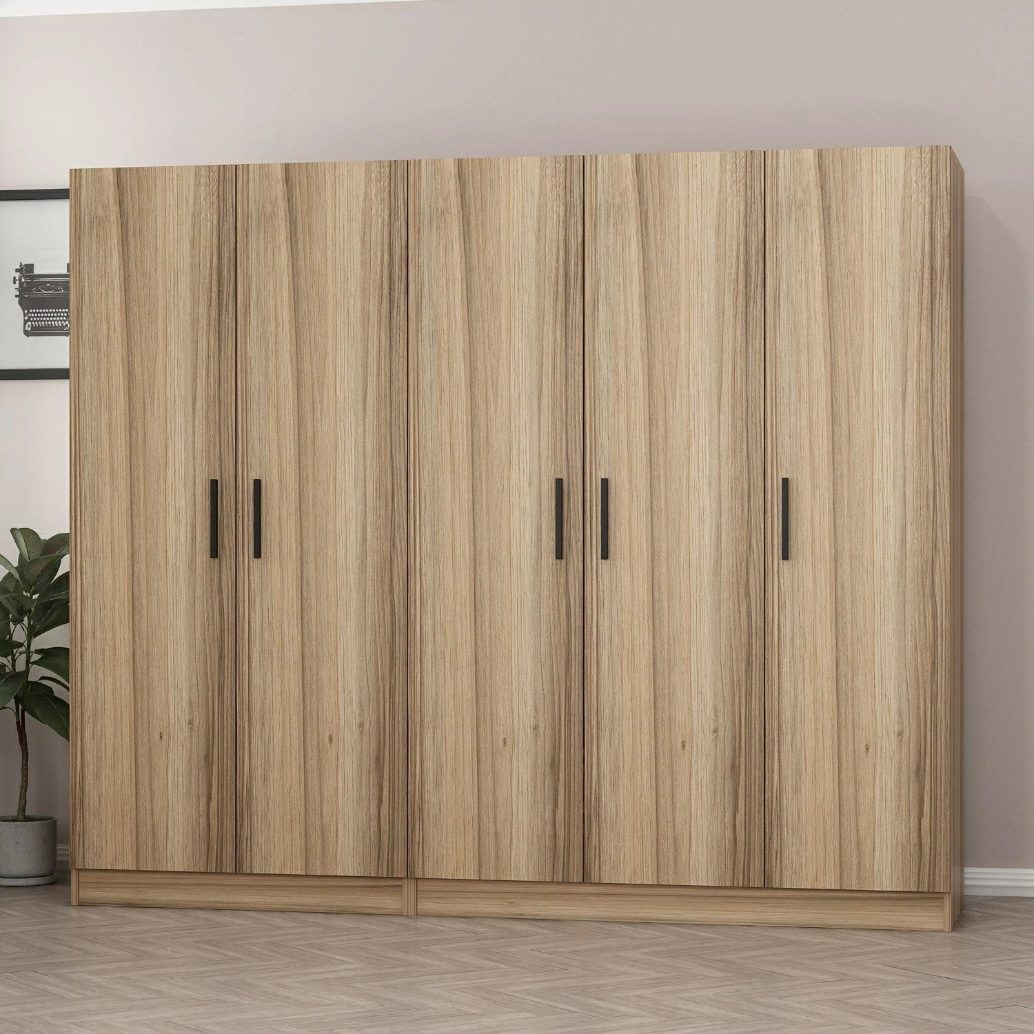 Dollap rrobash Skye Decor, ngjyrë dore, 225x190x52cm