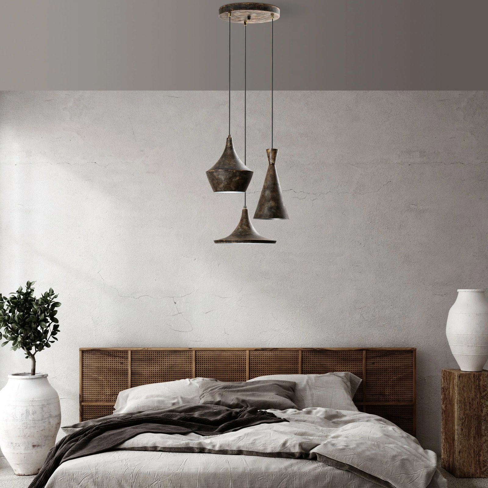 Llambë tavani Opviq, TOM-3556-RETRO, trup metalik, ngjyrë antike, lartësi e rregullueshme