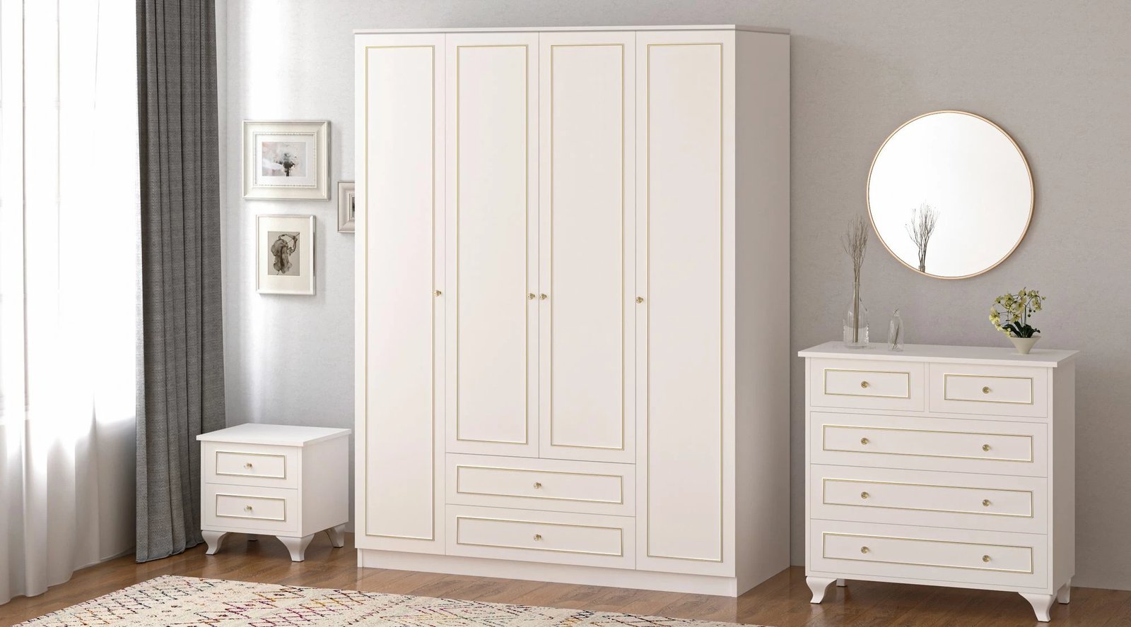 Set dhome për të rinj Skye Decor, ngjyrë e bardhë mat, Rb-081