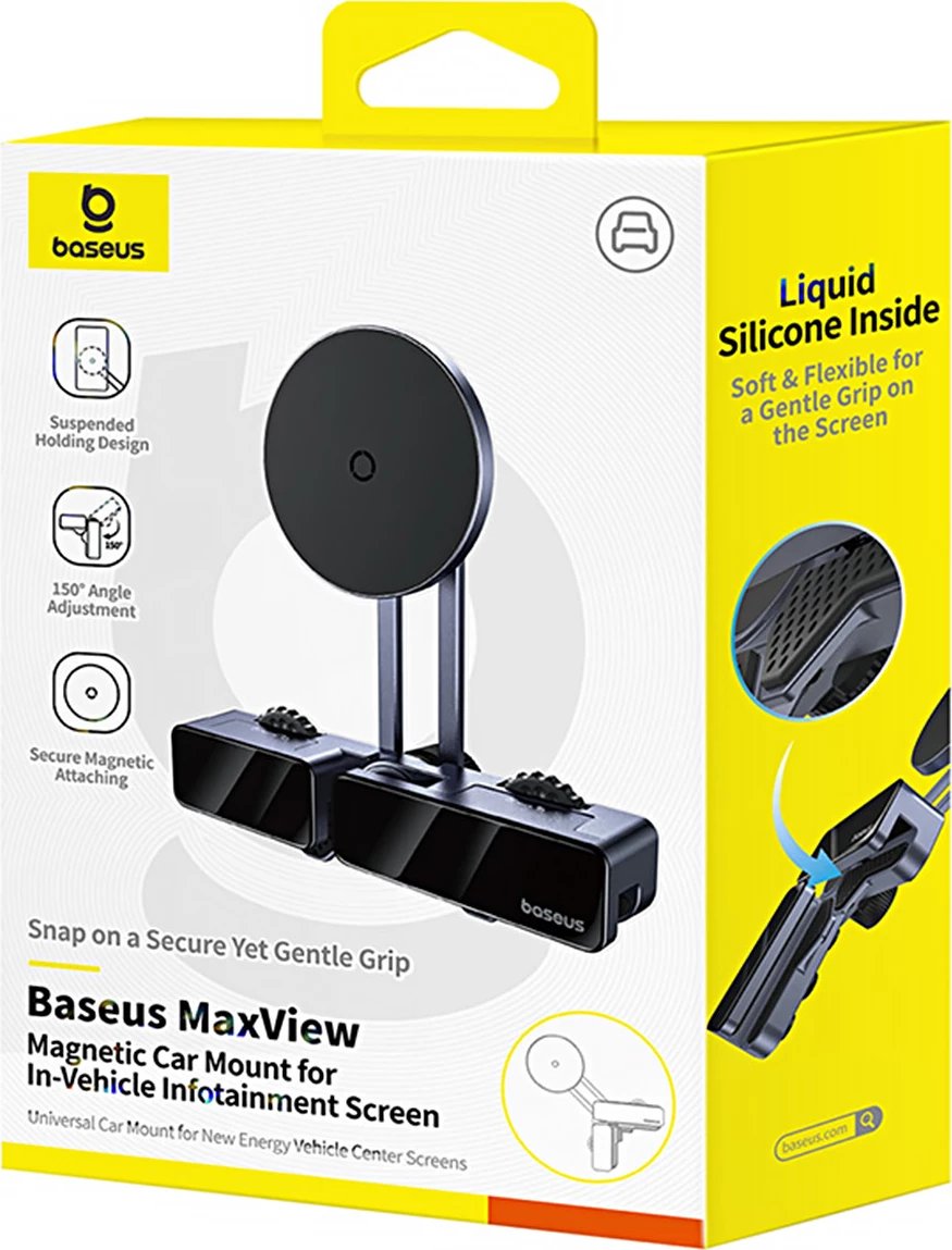 Mbajtës magnetik për celular Baseus MaxView, për ekran makine, MagSafe, Gri Mbajtës magnetik për celular Baseus MaxView, për ekran makine, MagSafe, Gri