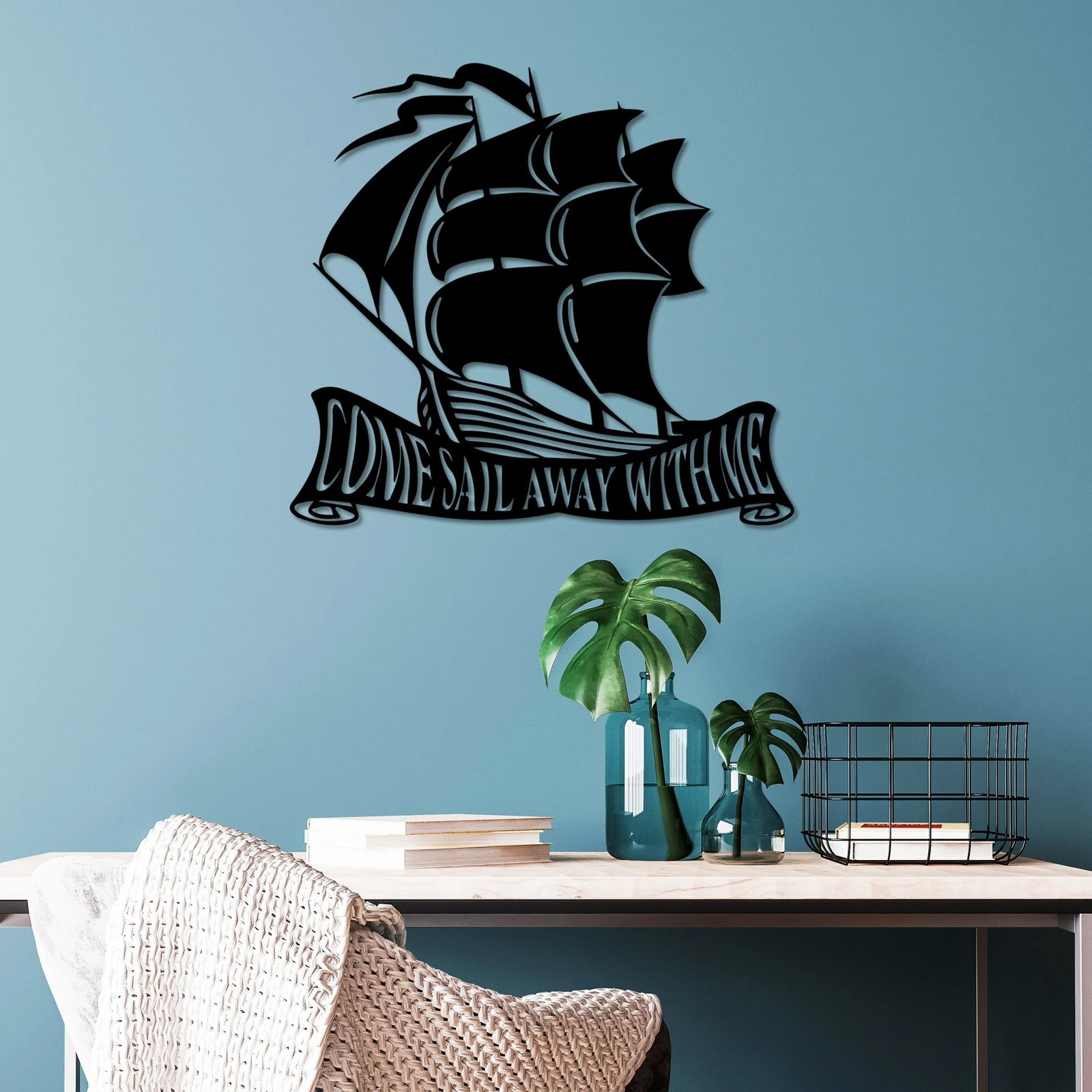 Aksesor dekorativ metalik për mur, Wallity, Come Away