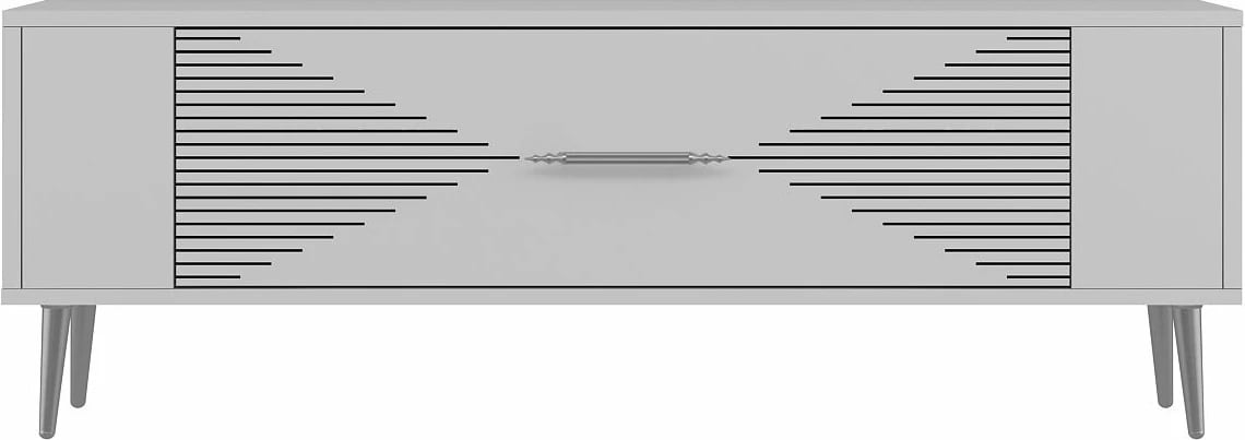 Komodë TV Skye Decor, Retrol1, e bardhë, argjend