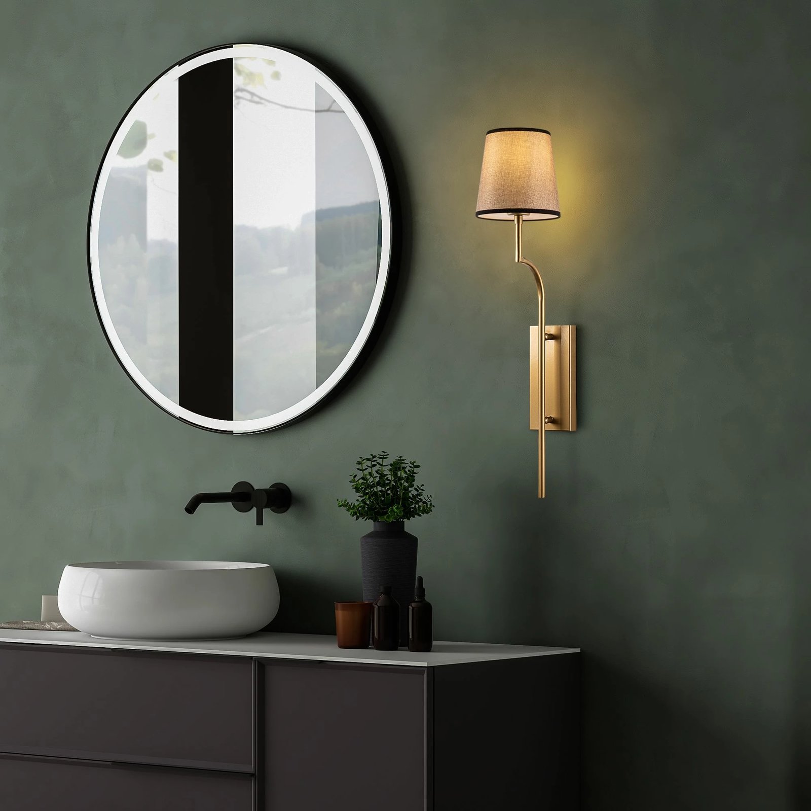 Llambë muri Opviq, Lumora - 15334, ngjyrë ari dhe kafe e çelët