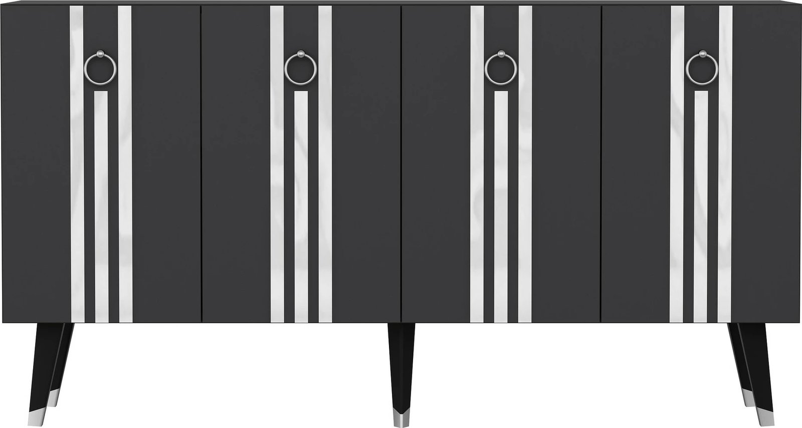 Konsolë Hanah Home, Isil, antracit, argjendtë