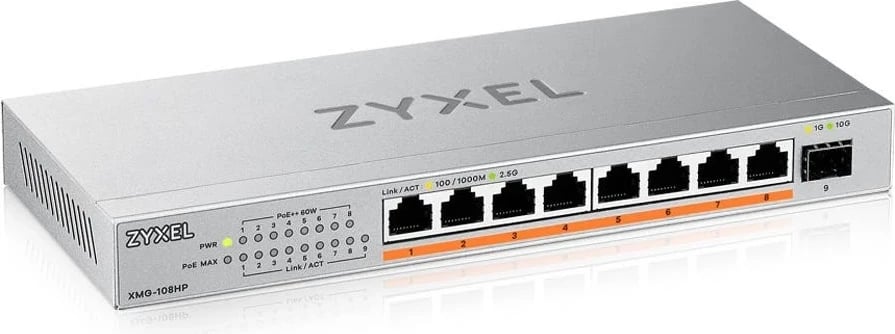 Switch ZyXEL XMG-108HP, Ethernet 2.5G me PoE