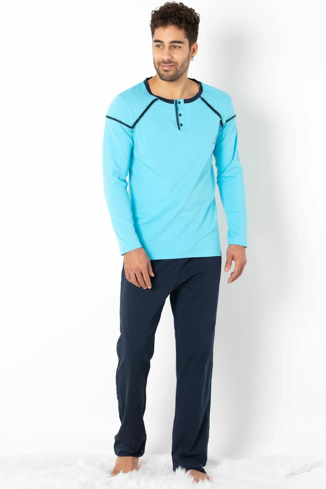 Pizhama për burra Jumeon, 002-000464, blu, blu e errët