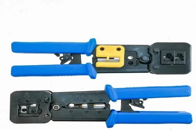 Krimpues kabllosh Lanberg NT-0204 për RJ45, RJ12, RJ11, me prerëse, blu
