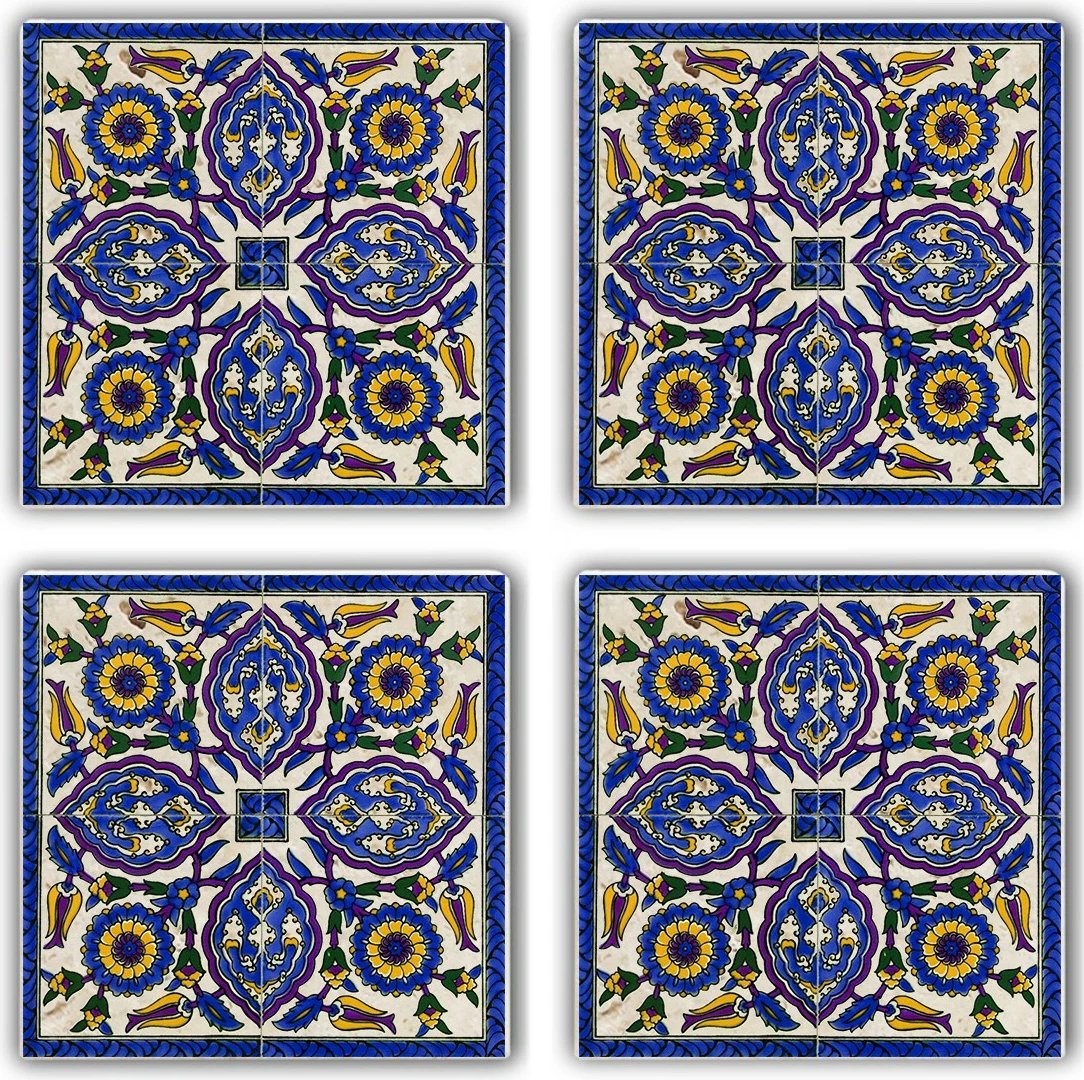 Set nënshtrues qelqi, shumëngjyrësh, 4 copë, TAB218511624