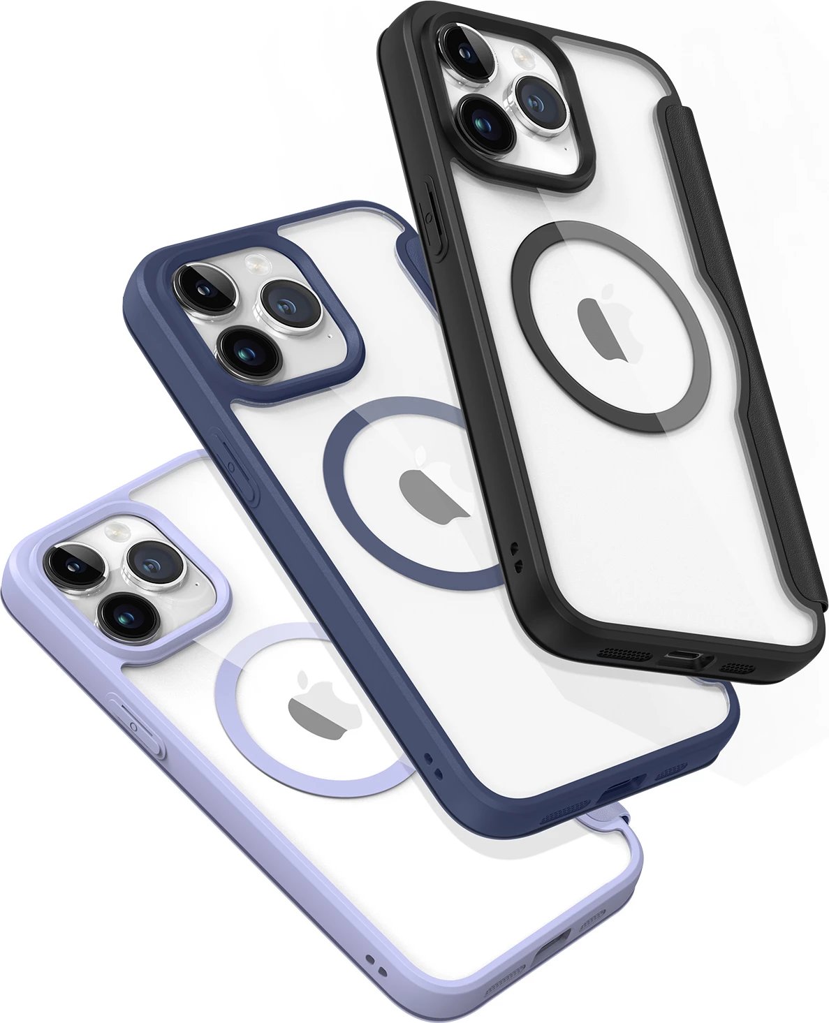 Mbështjellës Dux Ducis Skin X Pro për iPhone 15 Pro Max, me MagSafe, me kapak, Vjollcë