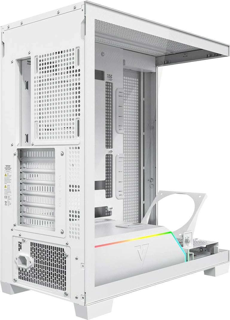 Kasë MODECOM VOLCANO STELLAR PLUS AT-STELLAR-PLUS-NF-0000-20 Midi Tower ATX ARGB Tempered Glass USB-C e bardhë