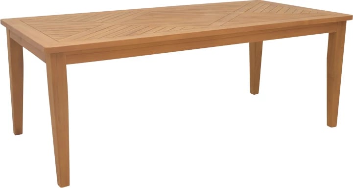 Tavolinë me karrige 7 pjesë Ganny-Mady dru tik, ngjyrë natyrale e zezë, 200x100x75cm