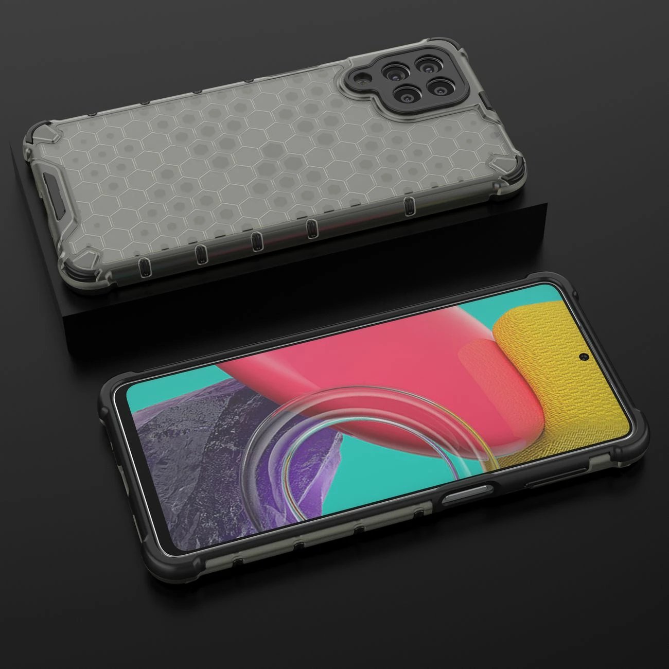 Mbështjellës Hurtel Honeycomb për Samsung Galaxy M53 5G, i zi Mbështjellës Hurtel Honeycomb për Samsung Galaxy M53 5G, i zi