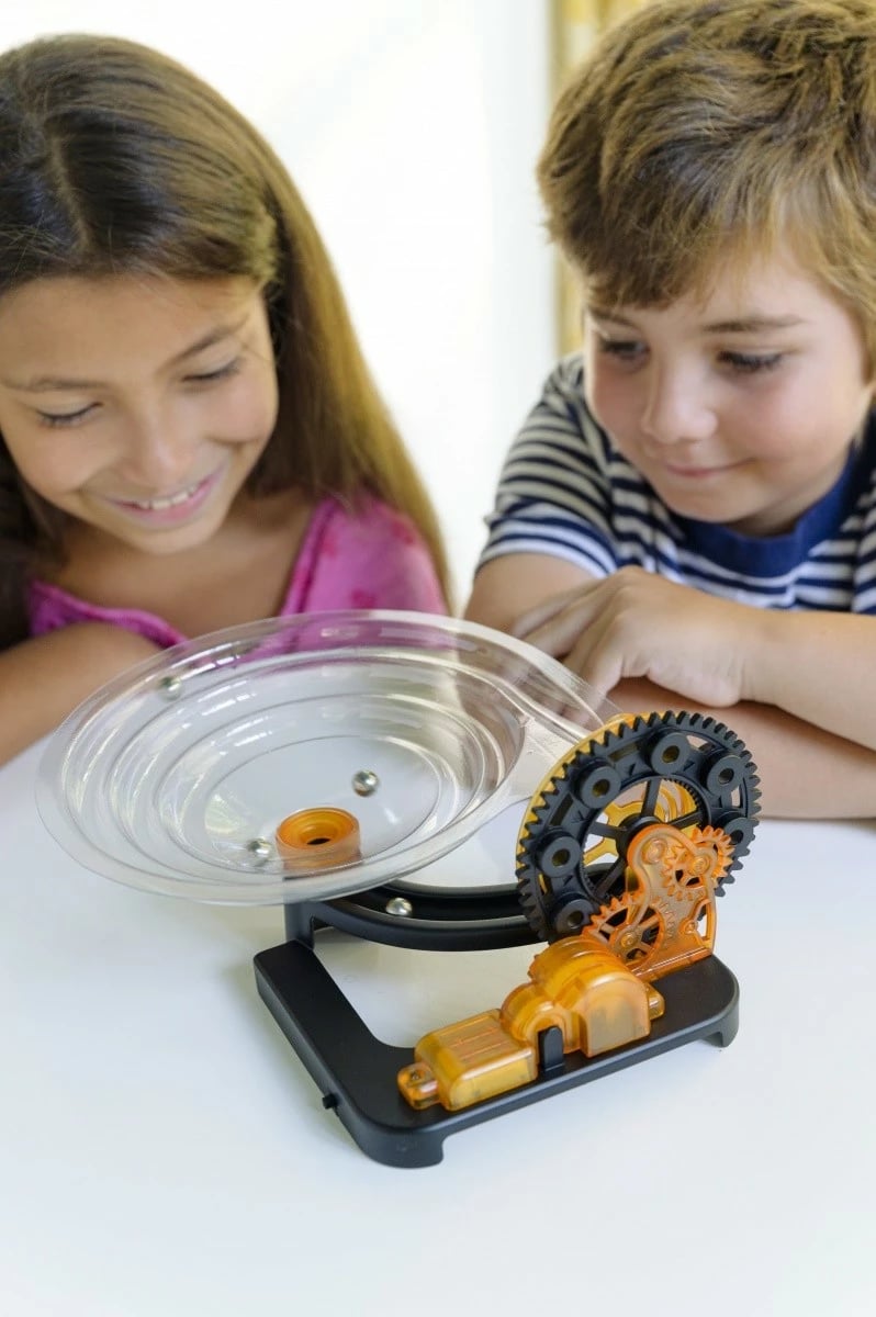 Set ndërtimi pistë topash elektrik, 4M KidzLabs 00-03456, motor elektrik, plastikë, punon me bateri AAA, moshat 5+