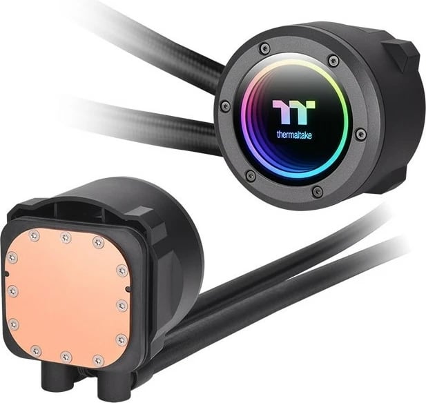Ftohës i lëngshëm Thermaltake TT TH240 ARGB, 12 cm, 1500 RPM, 3300 RPM, 57.05 cfm, Zi