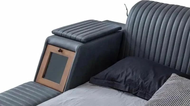 Krevat dopio me funksione të mençura, ngjyrë e zezë, Skye Decor