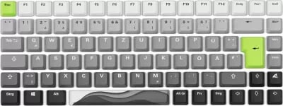 Tastierë mekanike Sharkoon SKILLER SGK50 S3 bundle me mauspad, gri/neon e gjelbër