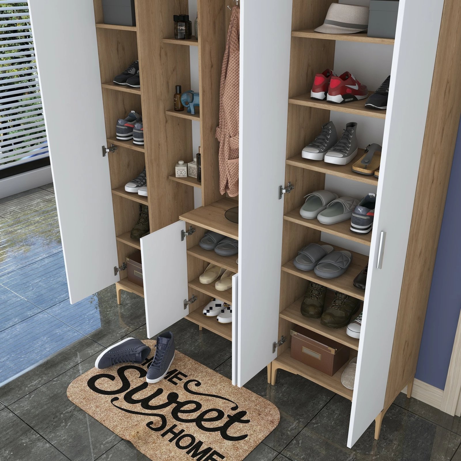 Stendë korridori Skye Decor, ngjyrë arrë dhe e bardhë, EA128 - 2795