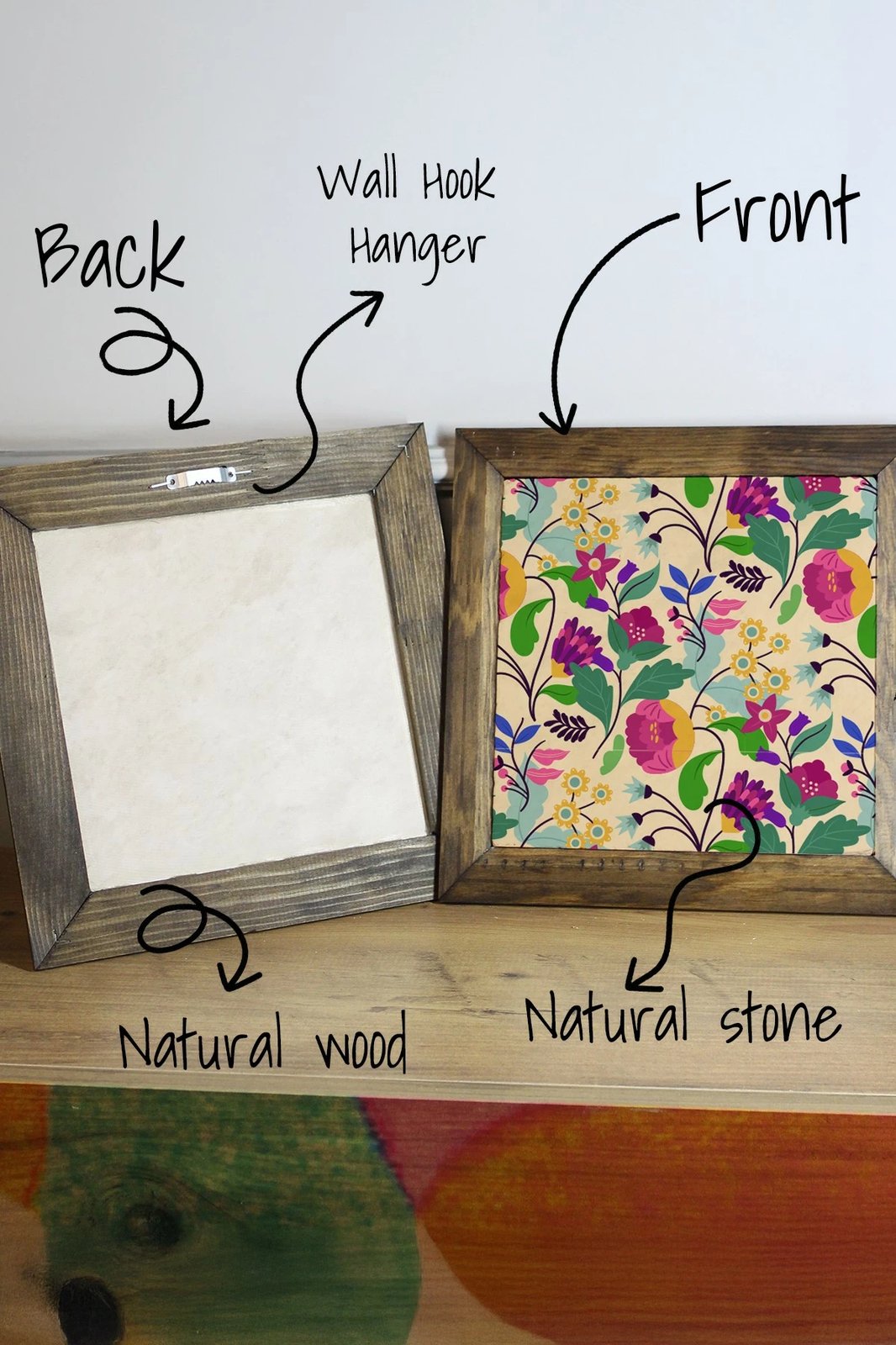 Pikturë dekorative me kornizë, Wallity, Ersytastablo16 - 16, shumëngjyrëshe, 15.5x15.5cm