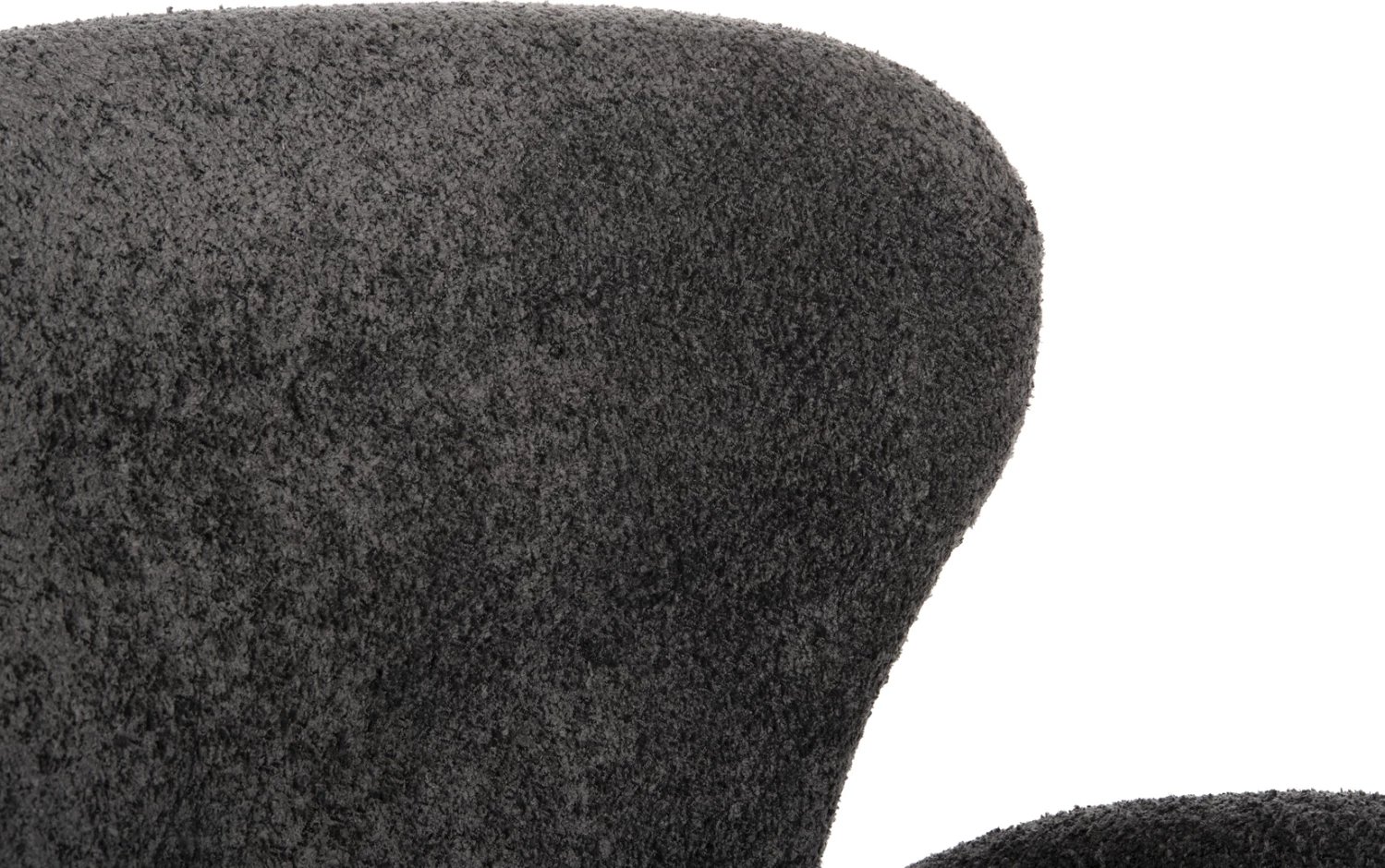 Karrige KRYLY FH9593.01, pëlhurë boucle gri, këmbë druri të zeza, 83x87x89H cm