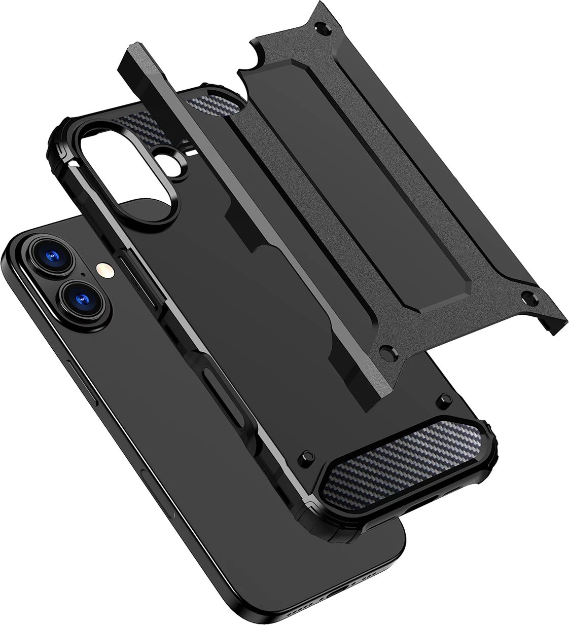 Mbështjellës Hurtel Hybrid Armor për iPhone 17, i zi