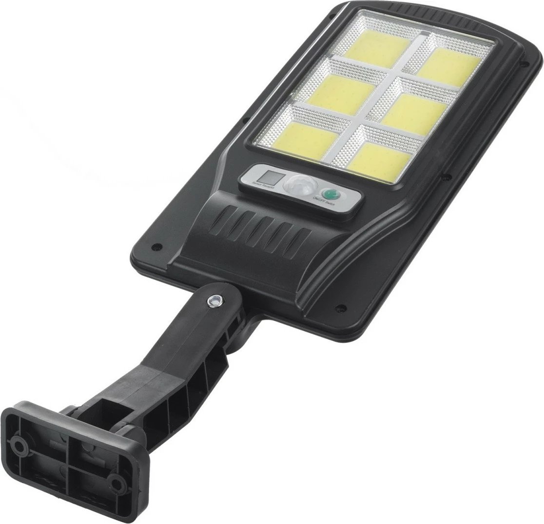 Llambë rruge solare LED Maclean MCE446 me sensor lëvizjeje dhe telekomandë, 400lm, IP54, e zezë