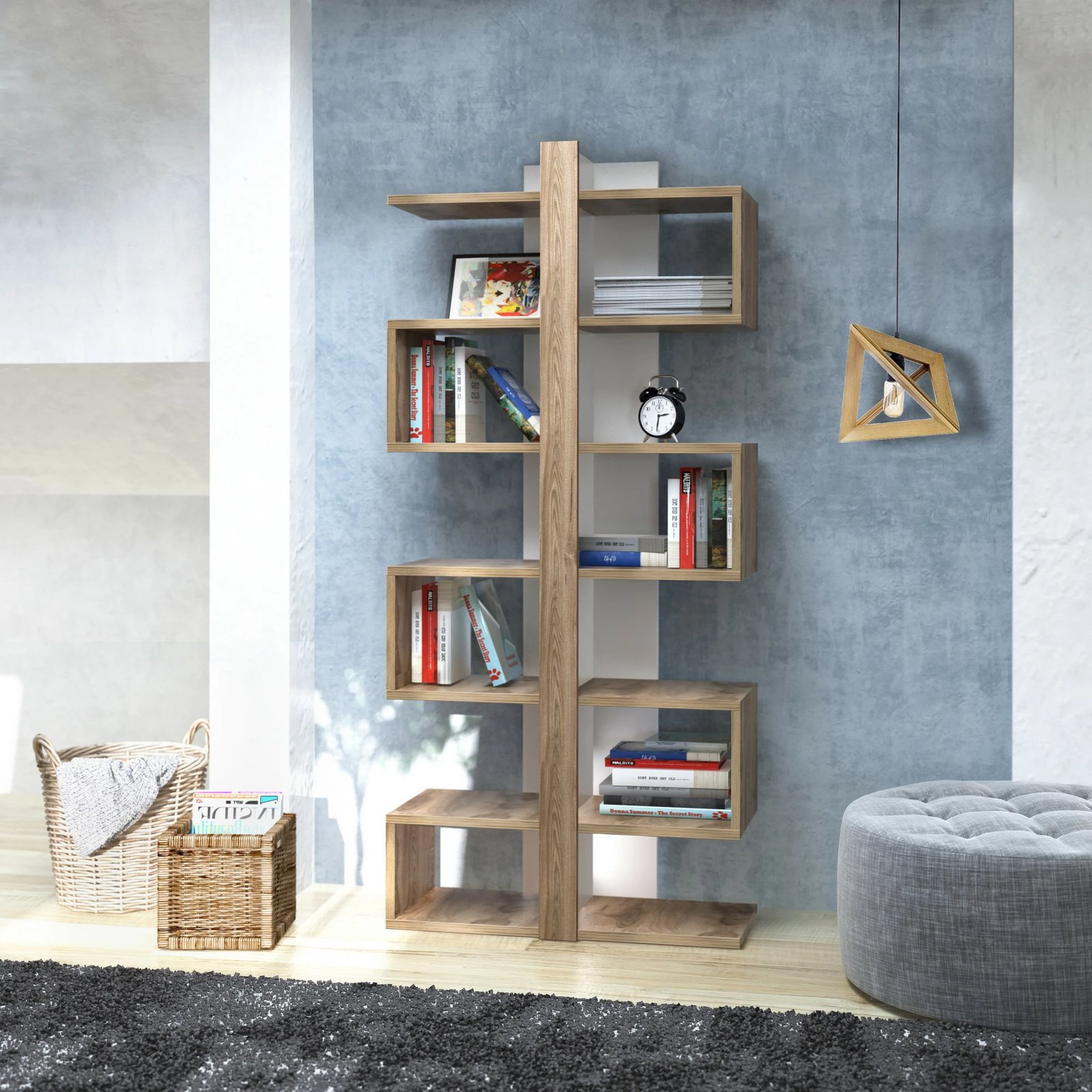 Raft librash Hanah Home, Ionis, ngjyrë lisi, 78x170x29.5cm