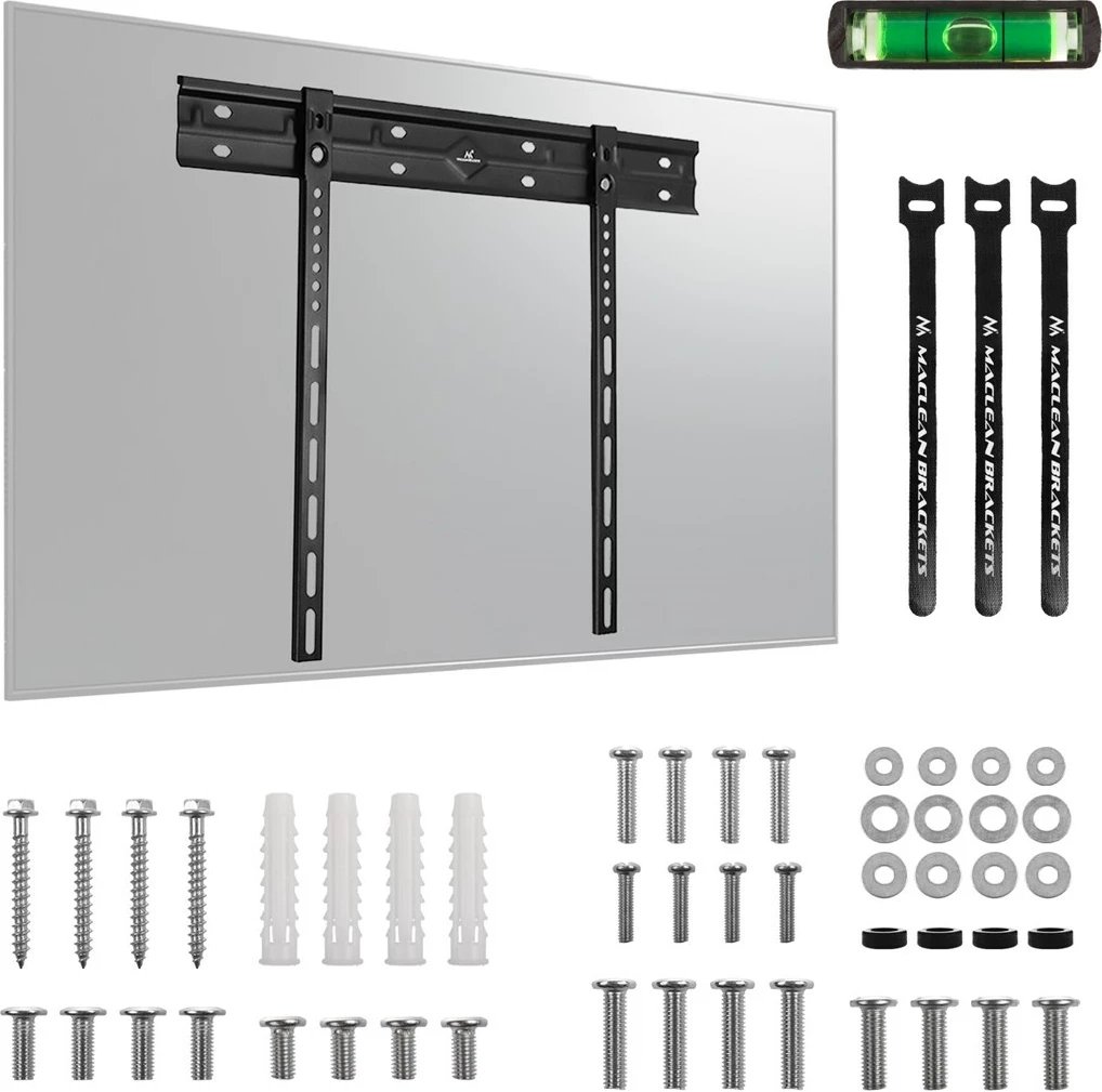 Mbajtës muri ultra i hollë për TV Maclean MC-123, për 40-85", max VESA 600x400, deri 80kg, i zi