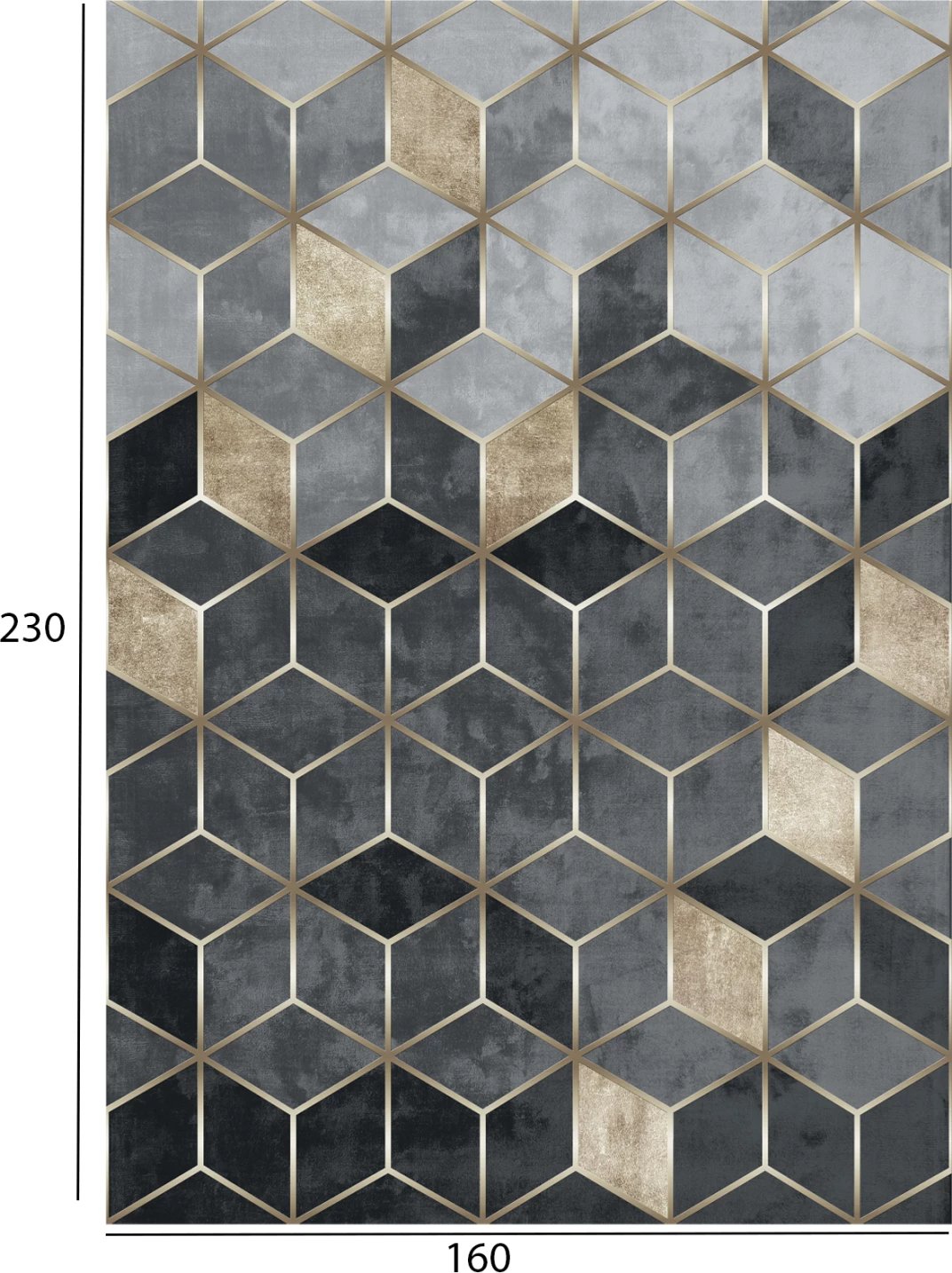 Tepih JOSIANE, ngjyrë gri-ari, FH7675.18, 160X230cm, me franja