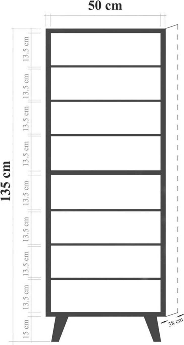 Dollap këpucësh ALVARO FH8954.15 melaminë, ngjyrë antracit-dru natyral, 50Χ38Χ135Hcm