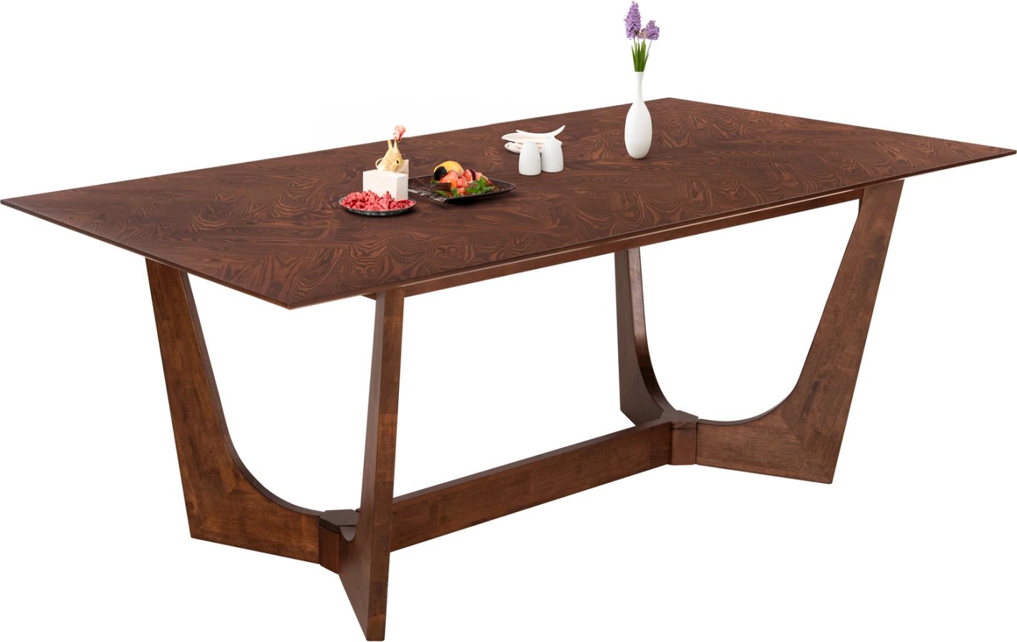 Tavolinë ngrënieje RIMER, MDF me furnir druri frashëri, ngjyrë arre, 220x100x75H cm