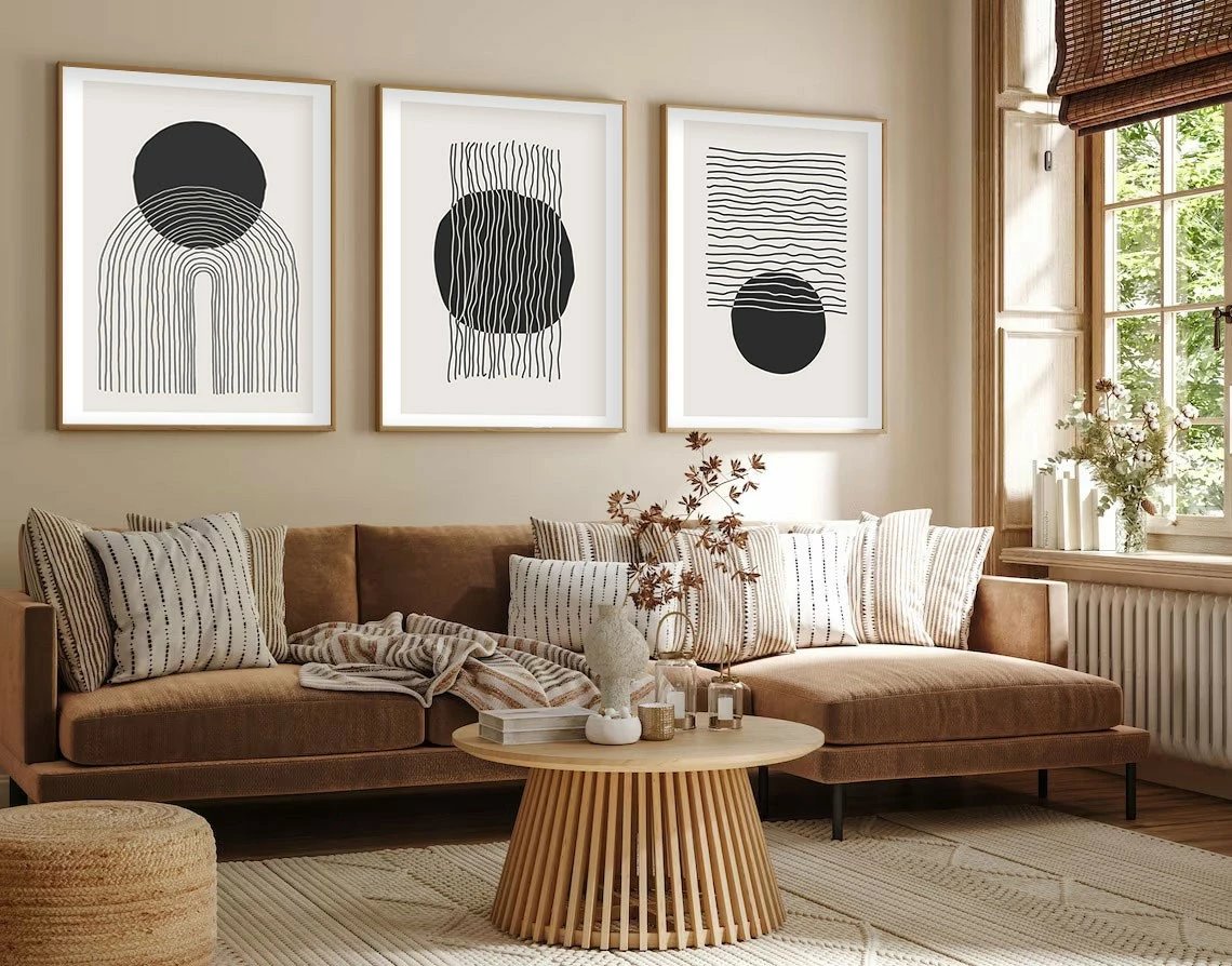 Pikturë dekorative me kornizë MDF (3 copë), Wallity, Huhu213, 20x30cm